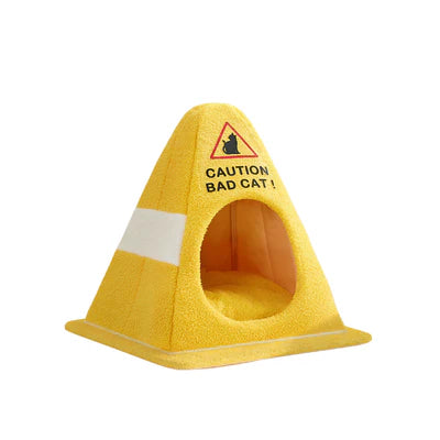 Caution Cubby™ Cozy Pet Bed for Cats & Small Dogs | Petavo